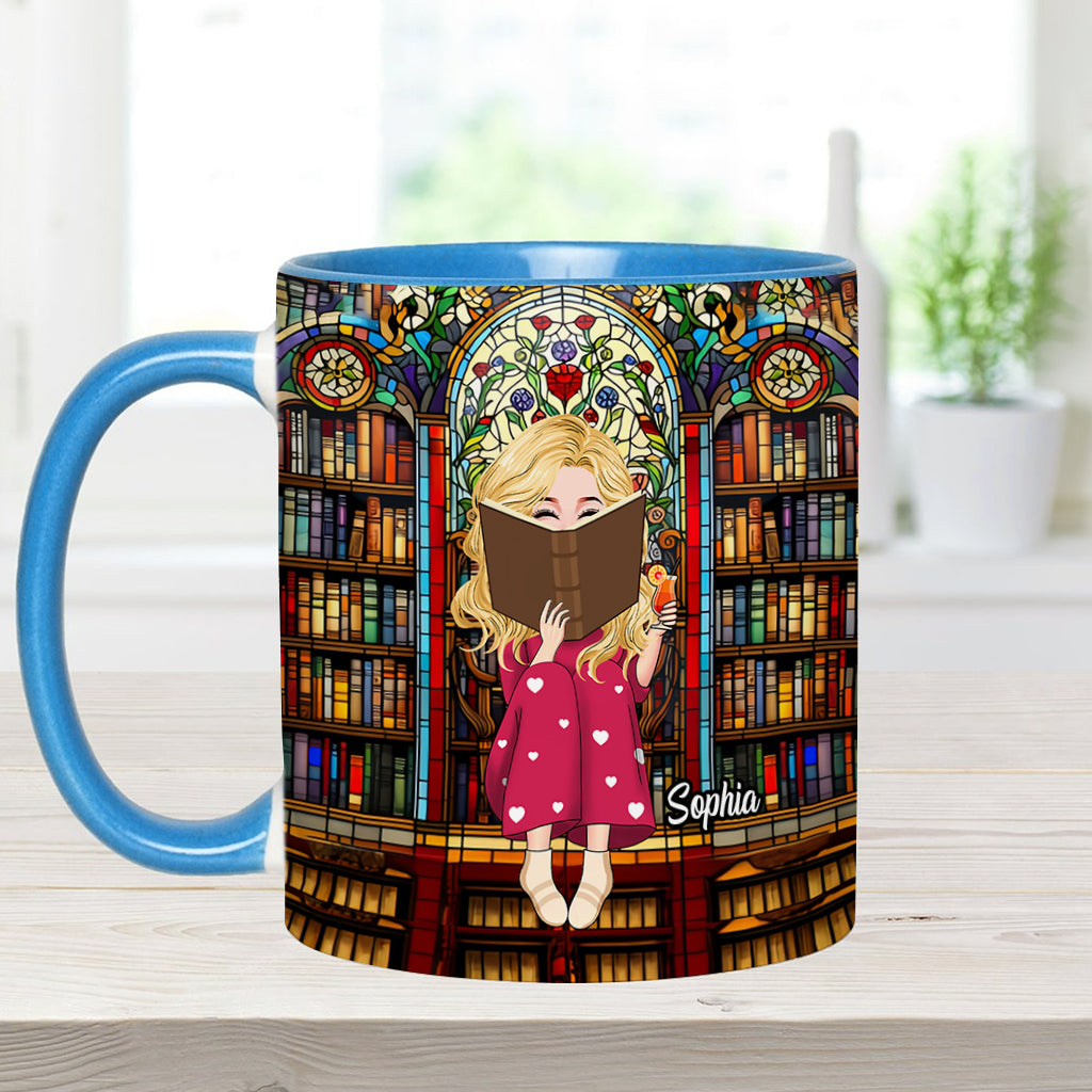 Just A Girl Who Loves Books - Personalized Book Accent Mug