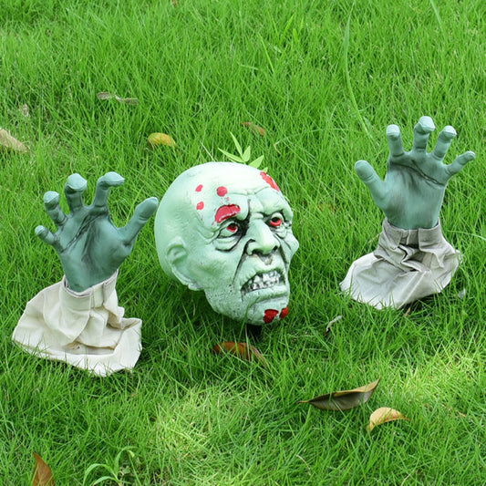Artificial Skull Head - Halloween Zombie Decoration