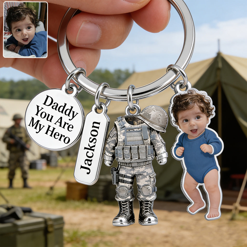 Come Home Safe Daddy - Personalized Veteran Premium Keychain With Charms