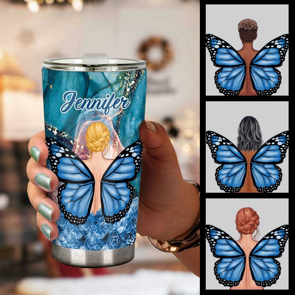 Dreamy Girl - Personalized Butterfly Tumbler