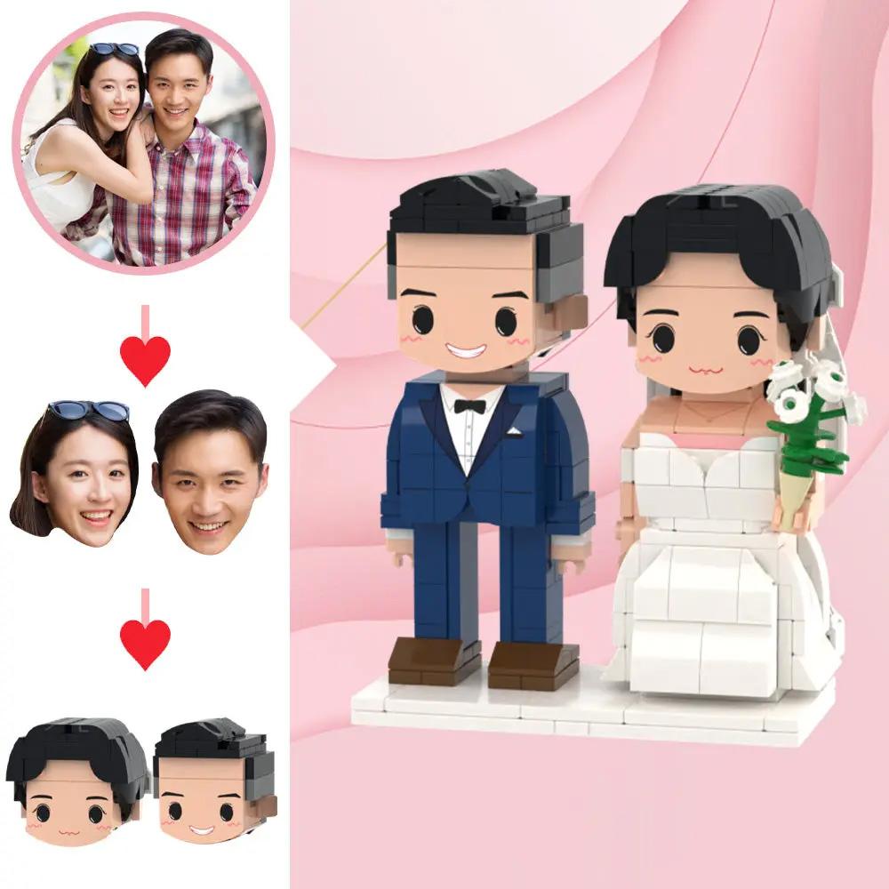 I Love You Forever - gift for husband, wife, boyfriend, girlfriend - Personalized Photos Brick Figures