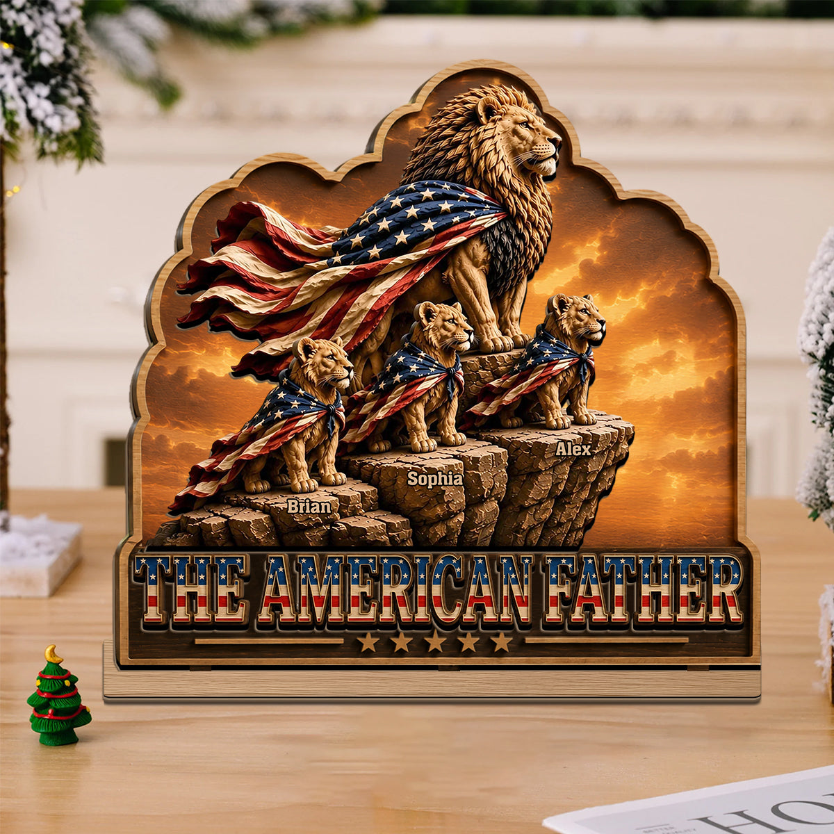 Best Dad/Grandpa In The Wild - Personalized Father 2 Layered Big Freestanding