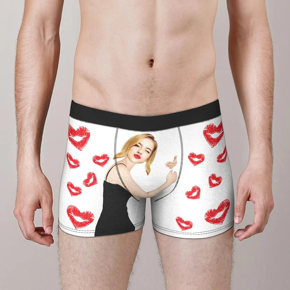 Custom Wife Or Girlfriend Face Boxers - Personalized Couple Men's boxer briefs