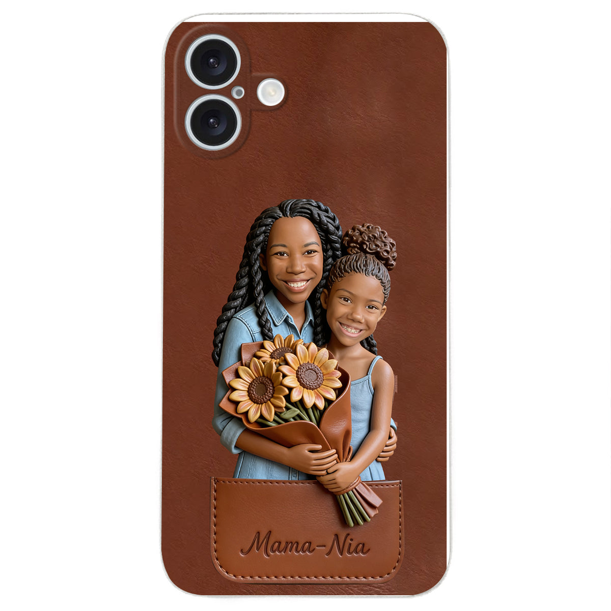 I Love You - Personalized Mother 3D Embossed Leather Phone Case