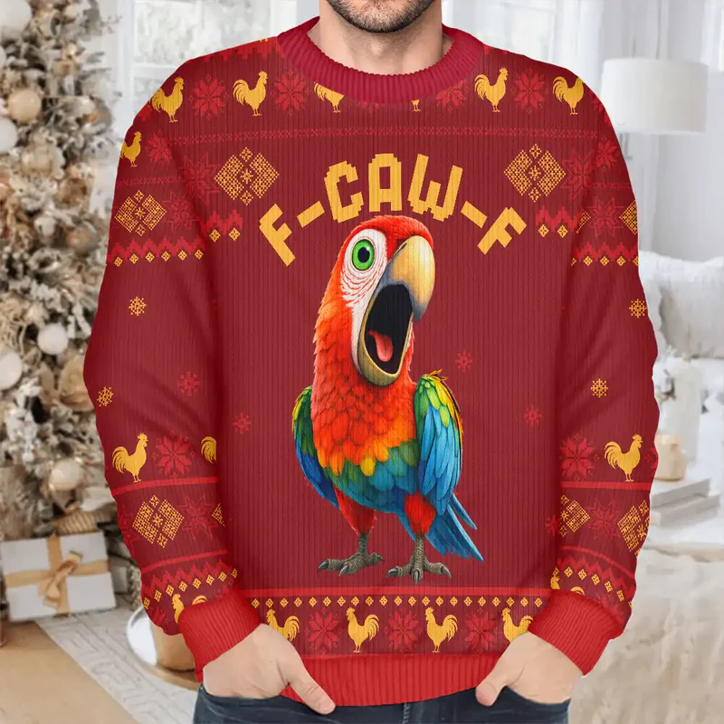 Sweatshirt with Hilarious Rooster Graphic, Ugly Sweater Vibes for Christmas, a unique gift for friends or coworkers