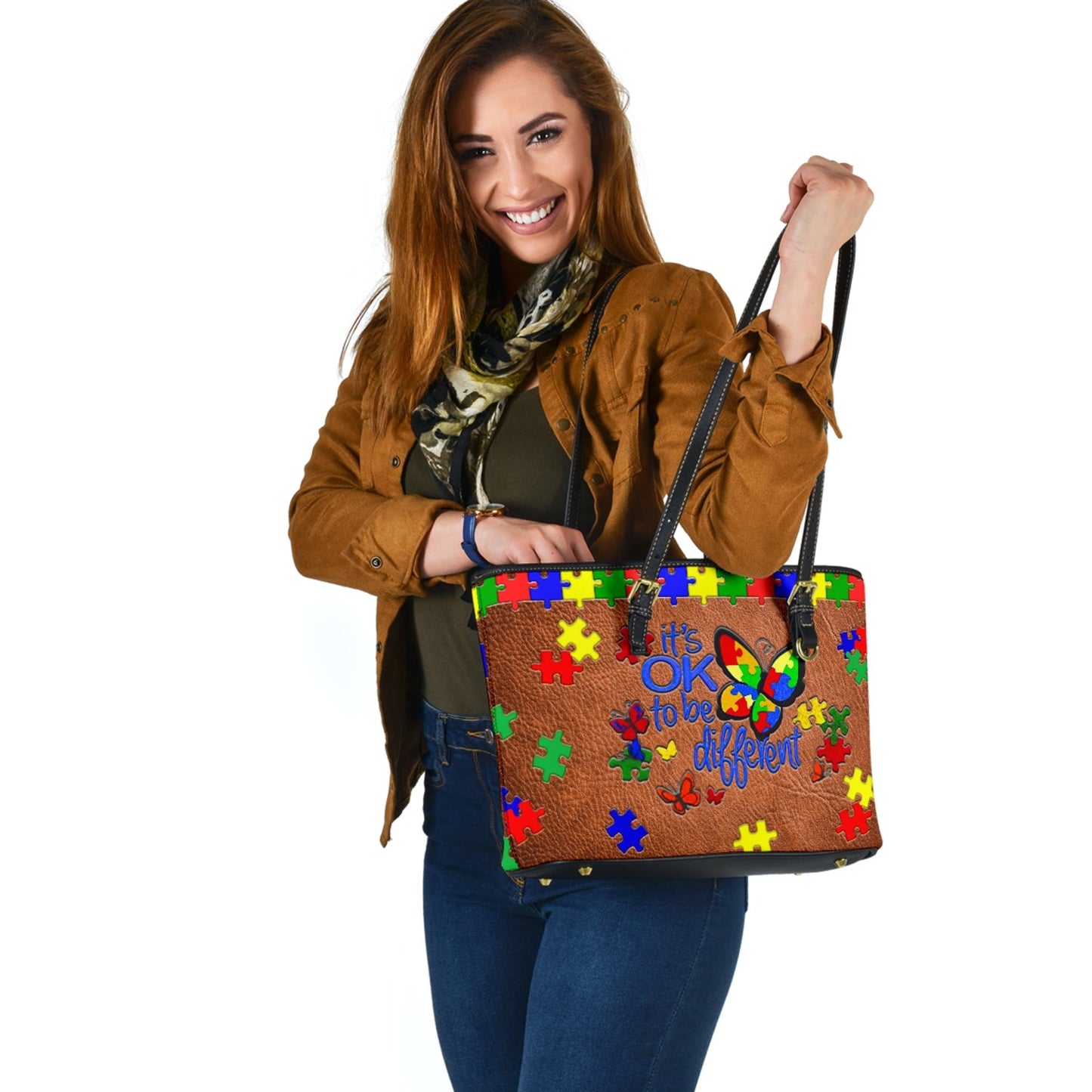 It Is Ok To Be Different Autism Awareness Leather Bag 0622