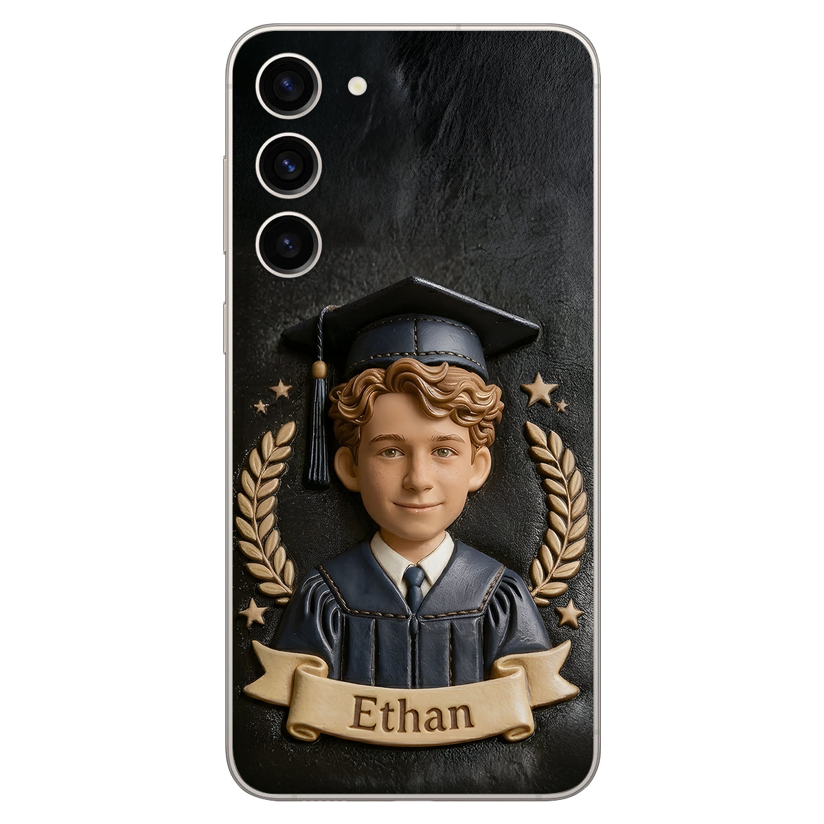 Graduation Gift - Personalized Graduation 3D Embossed Leather Phone Case