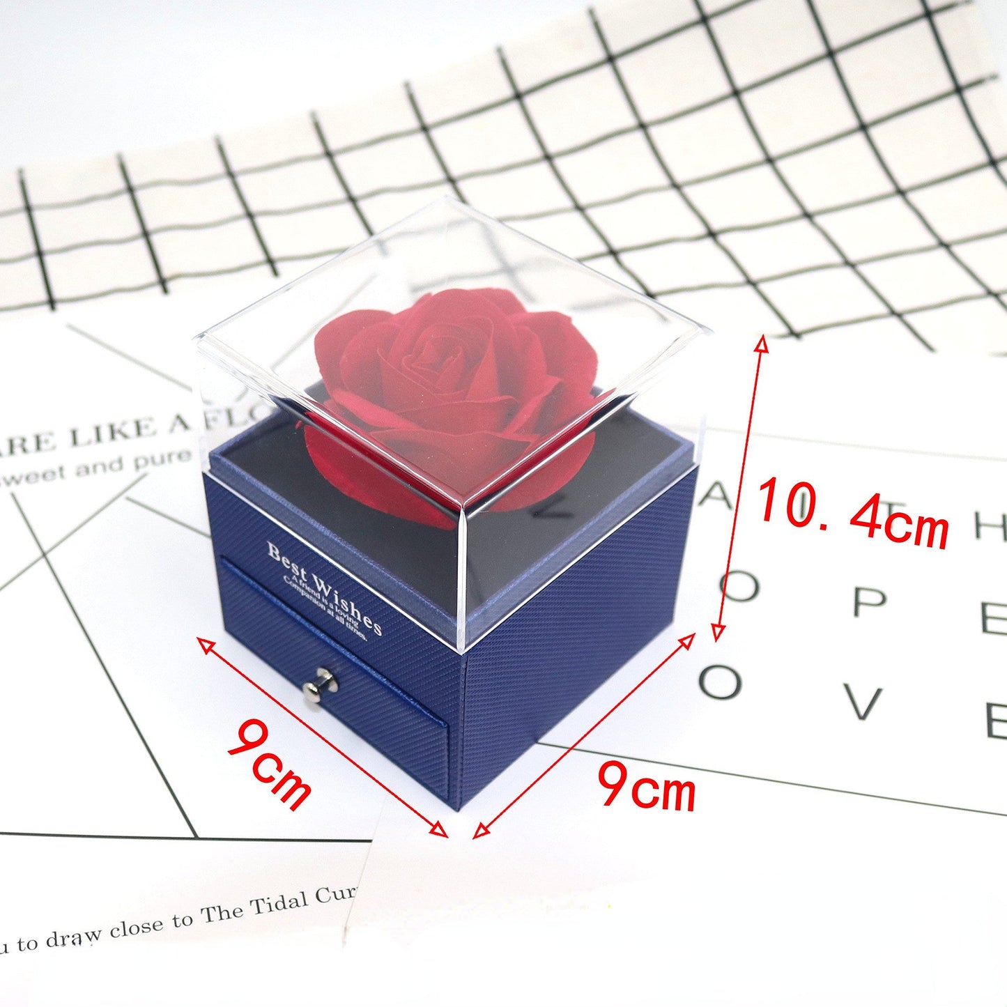 Many Color Gift Rose Jewelry Gift Box With Card And Bag