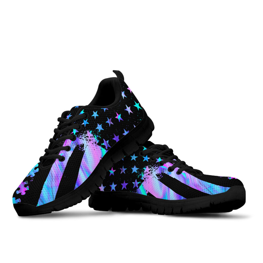 Autism American Flag Autism Awareness Sneakers 0622