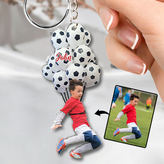 Happy Football Player - Personalized Football Keychain
