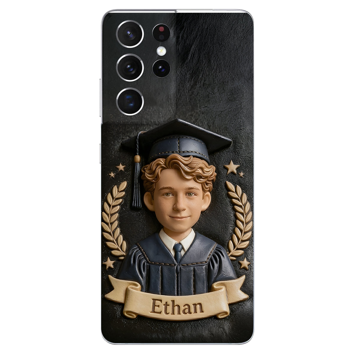 Graduation Gift - Personalized Graduation 3D Embossed Leather Phone Case