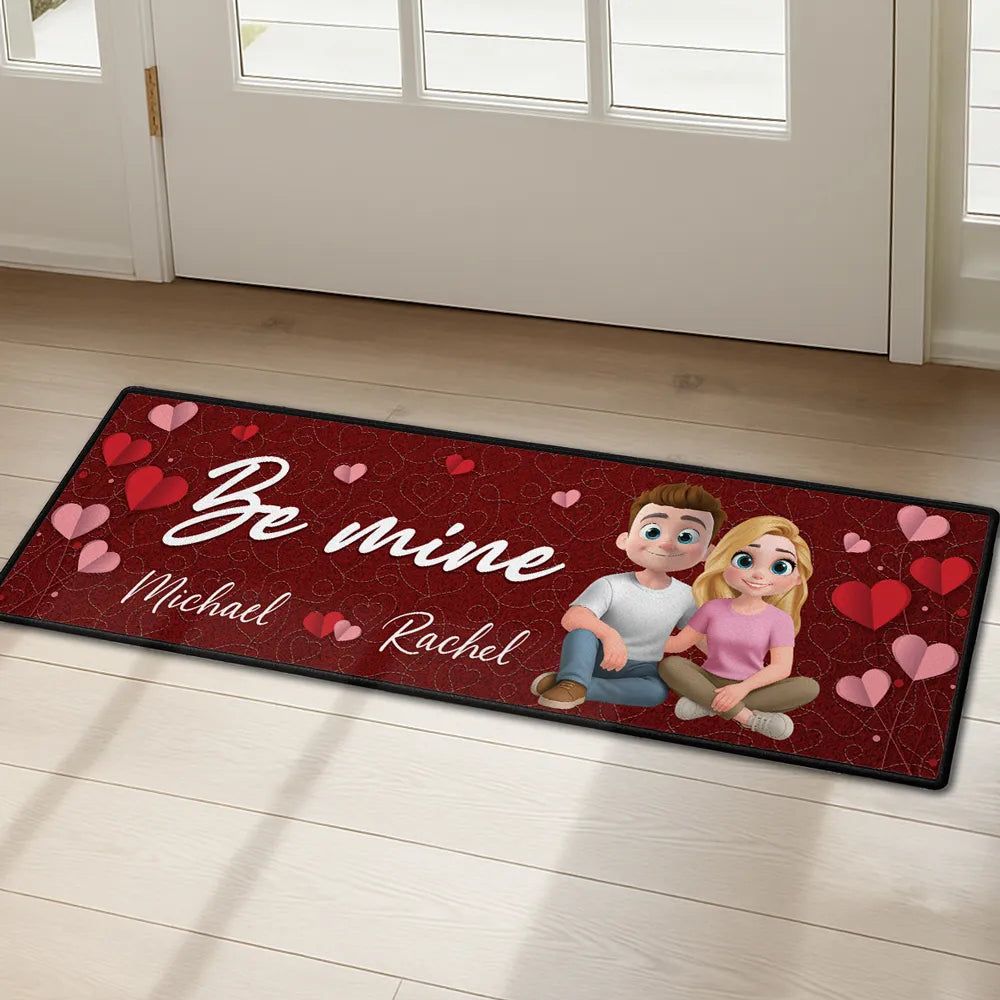Personalized Standard Doormat Be Mine Heart Design for Couples - Unique Romantic Gift for Home Entryway