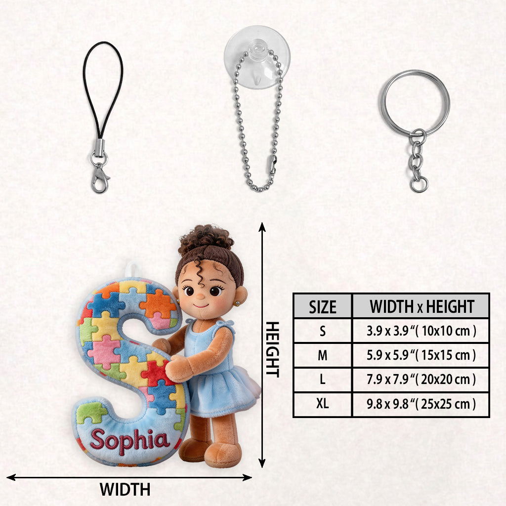 Autism Awareness Alphabet - Personalized Autism Awareness Plush Keychain
