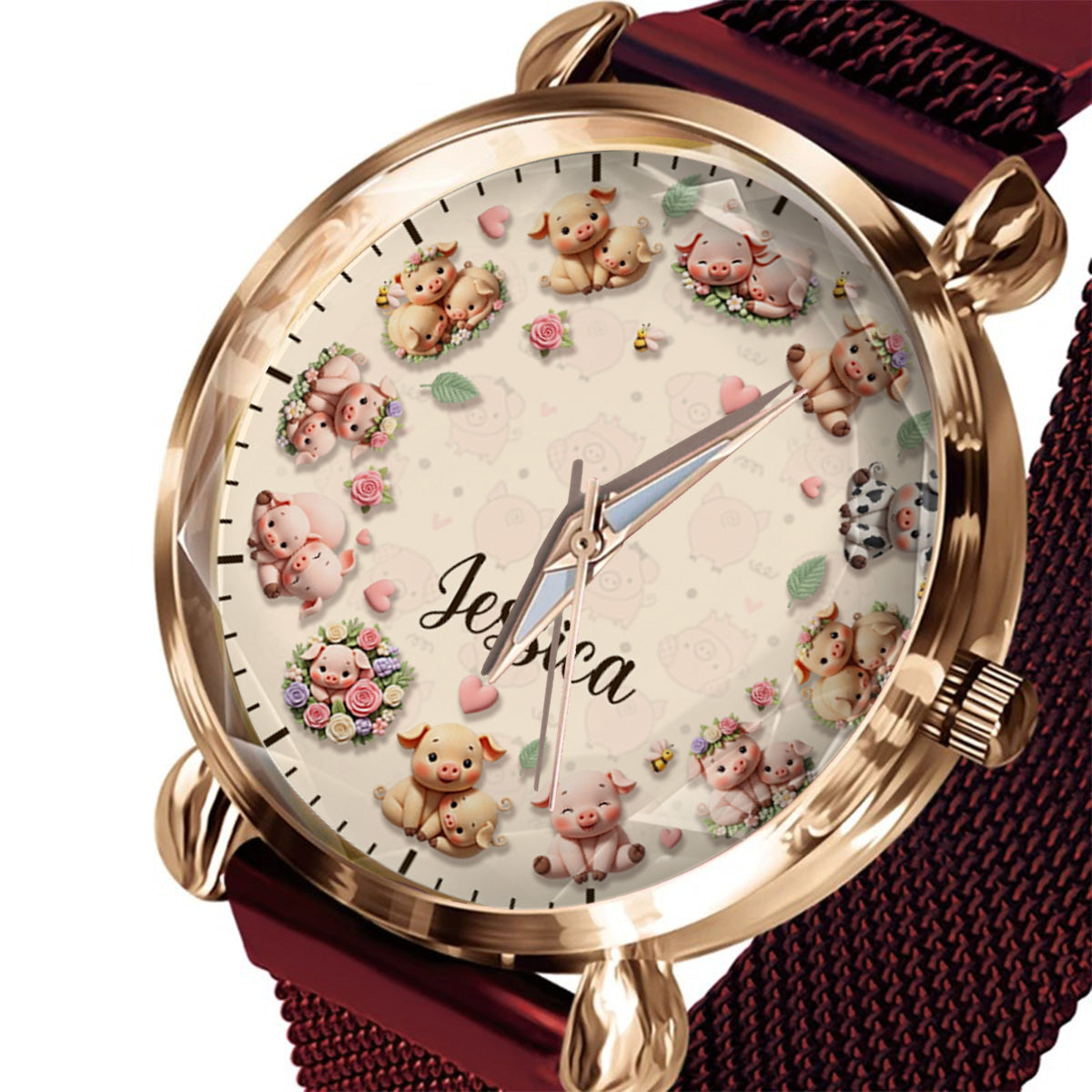 Life Is Better With Pigs - Personalized Pig Lover Women Hand Watch