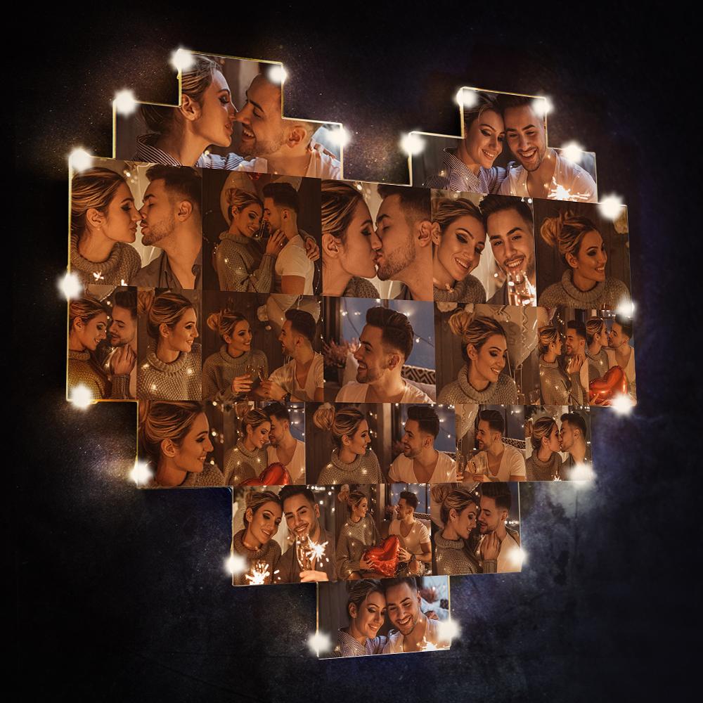 Custom Heart Photo Lamp - Personalized Couple Lamp