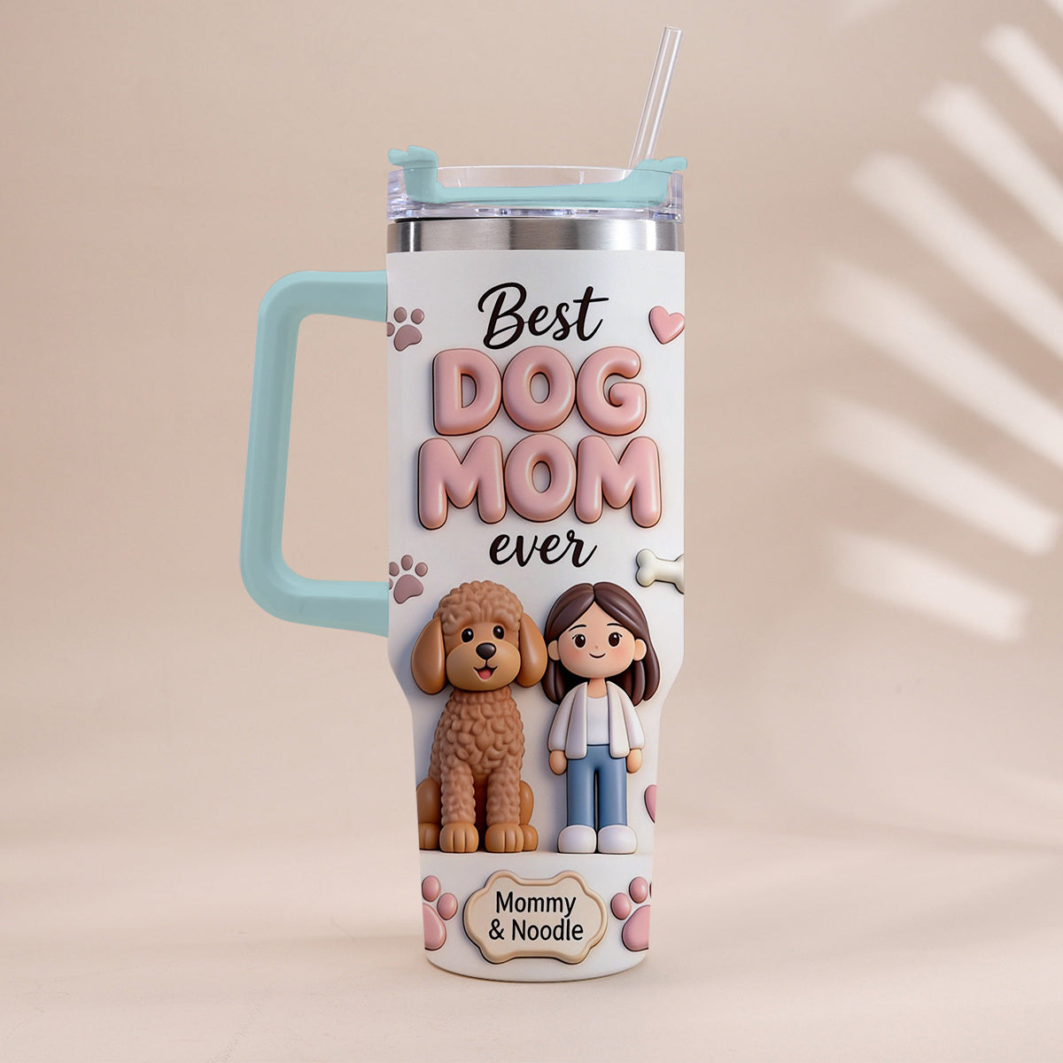 Best Pet Mom Ever - Personalized Dog Tumbler With Handle