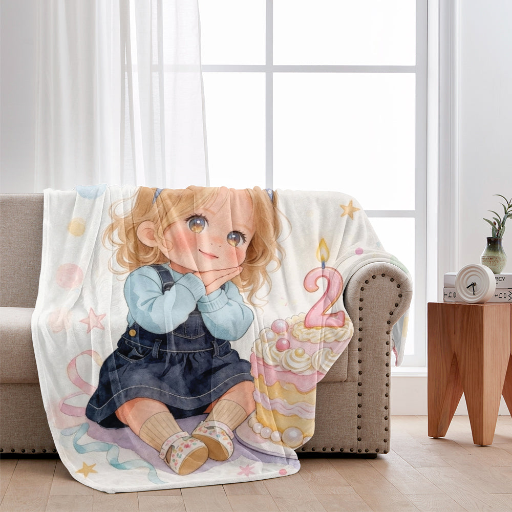 Happy Birthday - Personalized Kid Blanket