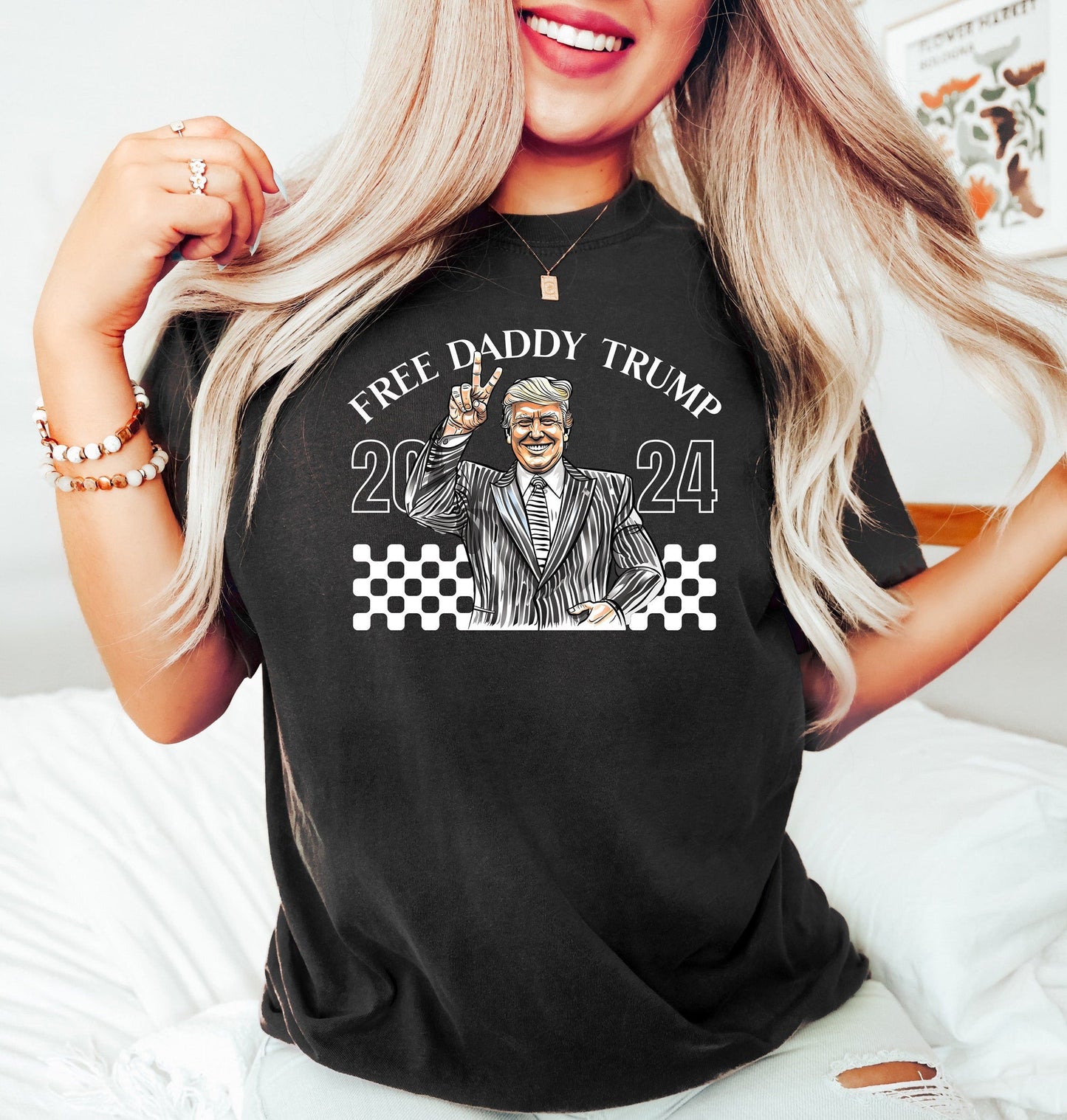 Free Daddy Trump 2024 Shirt, Trump Daddy Shirt, Funny Trump Shirt, Republican Tee, Trump 2024 Shirt, Political Shirt, Trump Lover Gift T-shirt & Hoodie