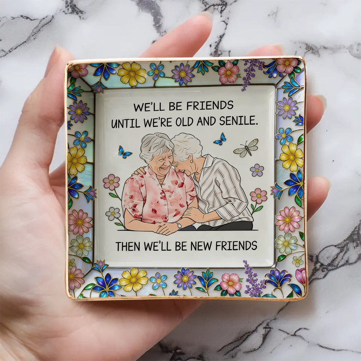 Bestie Gift Idea - Personalized Bestie Fully Printed Jewelry Dish