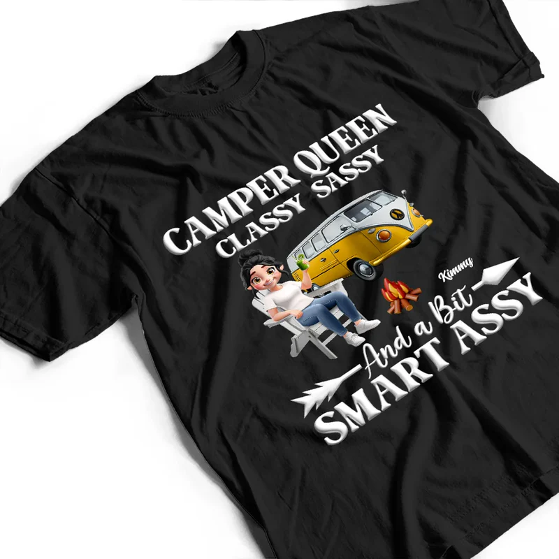 Camper Queen Classy Sassy And a Bit Smart Assy Shirt, Funny Camping Gift for Women Who Love RV Life