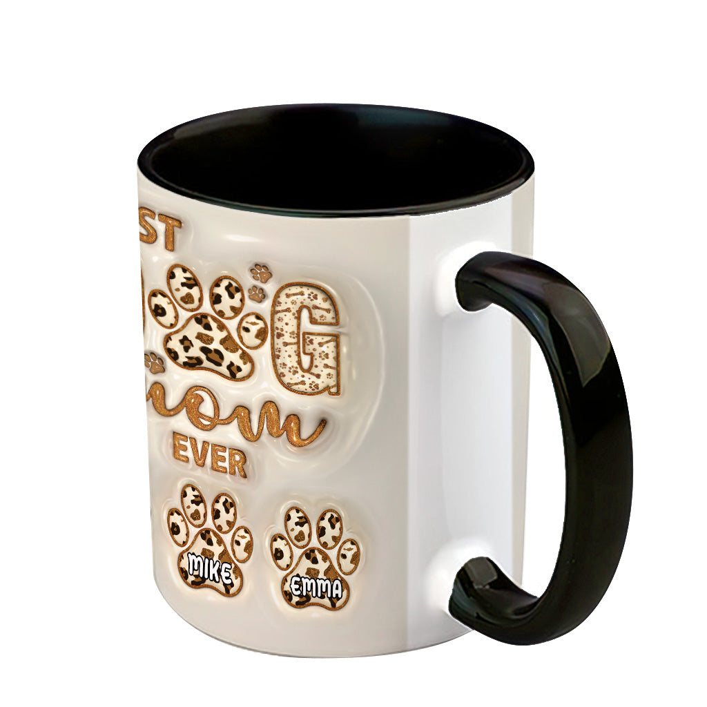 Best Dog Mama Ever - Personalized Dog Accent Mug
