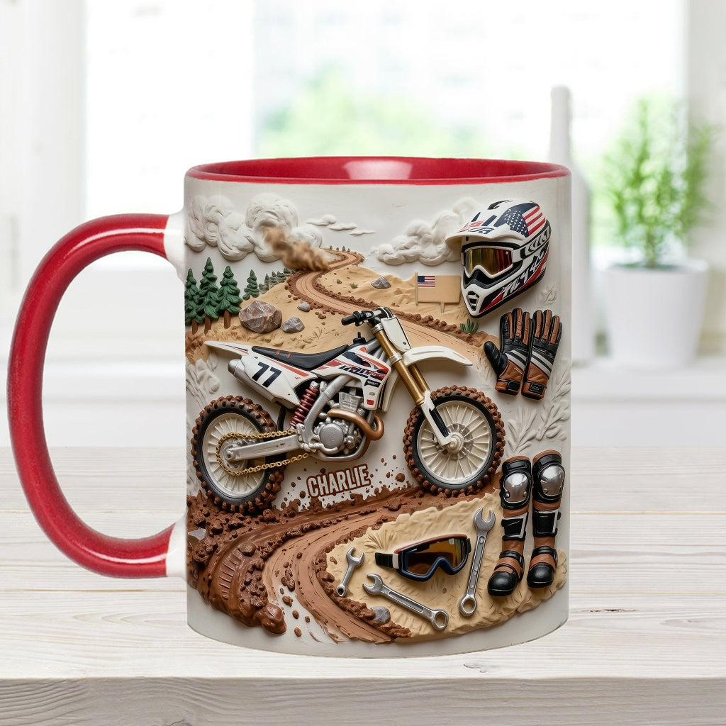 Cool Dirt Bike, Motocross - Personalized Dirt Bike Accent Mug & Coaster