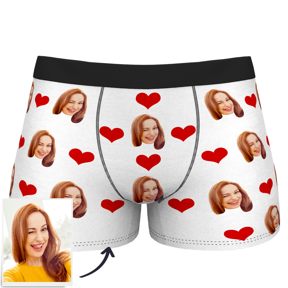 Custom Wife Or Girlfriend Face Boxers AR View - Personalized Couple Men's boxer briefs