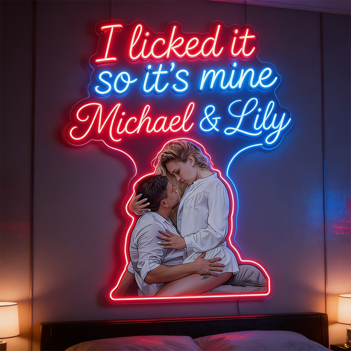I Licked It So It's Mine - Personalized Spicy Couple Neon LED Light Sign