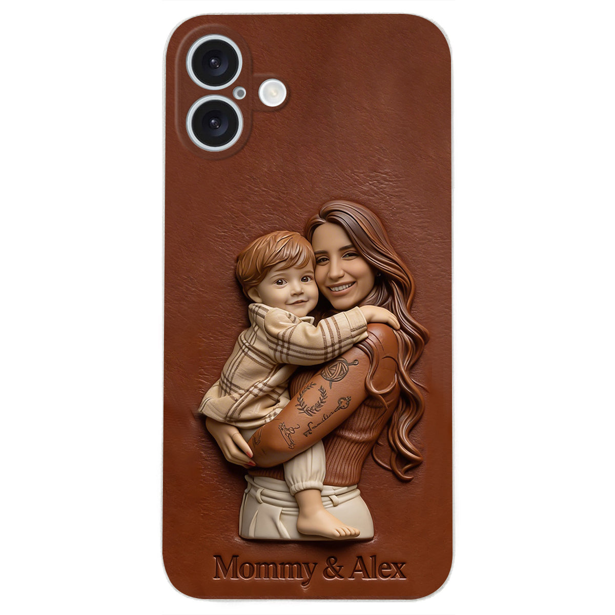 Custom Any Photo Gift For Mom, Grandma - Personalized Mother Leather Phone Case