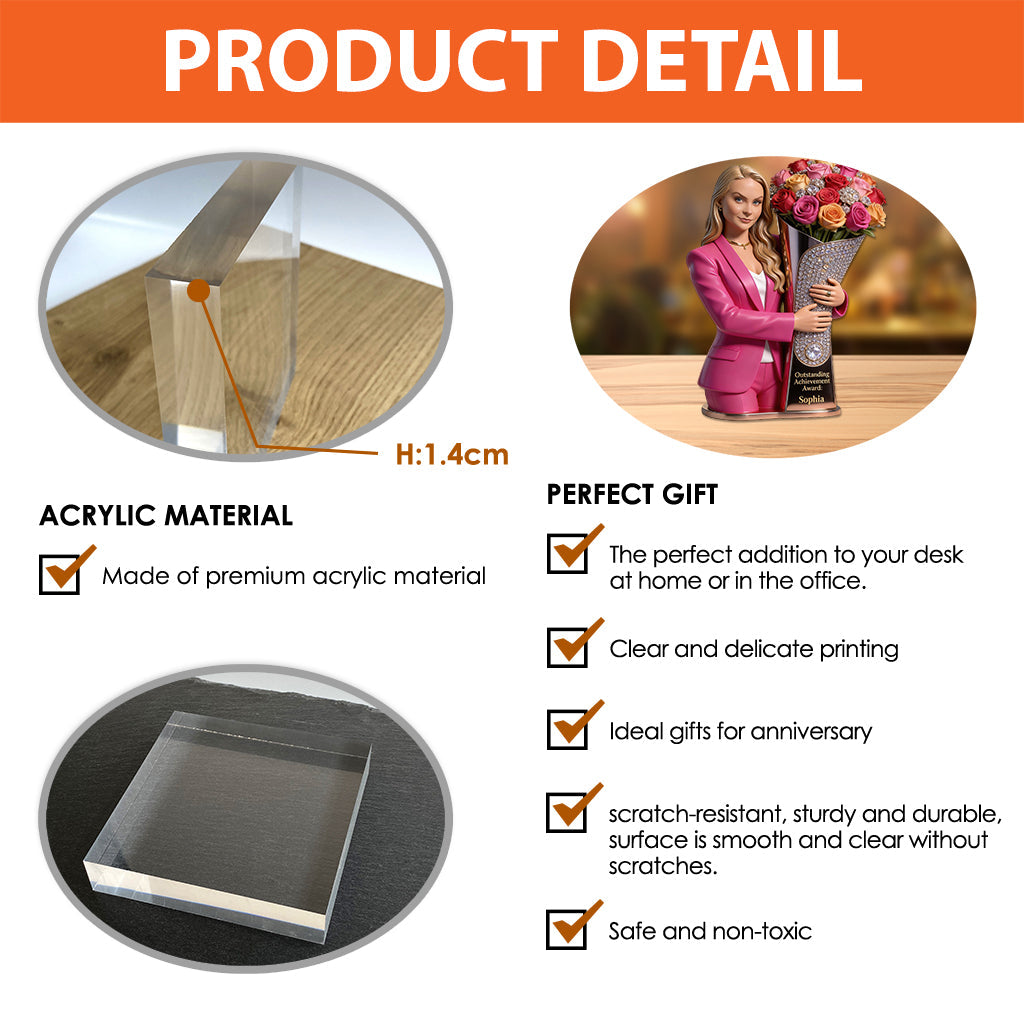 Custom Any Photo Achievement - Personalized Colleague Custom Shaped Acrylic Plaque