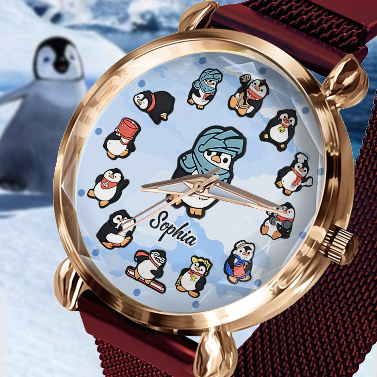 Just A Girl Who Loves Penguins - Personalized Penguin Lover Women Hand Watch