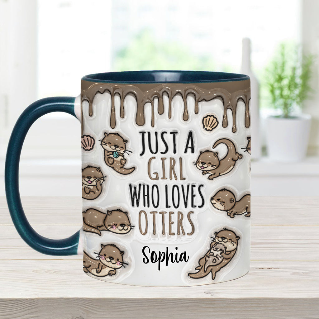 Just A Girl Who Loves Otters - Personalized Otter Accent Mug