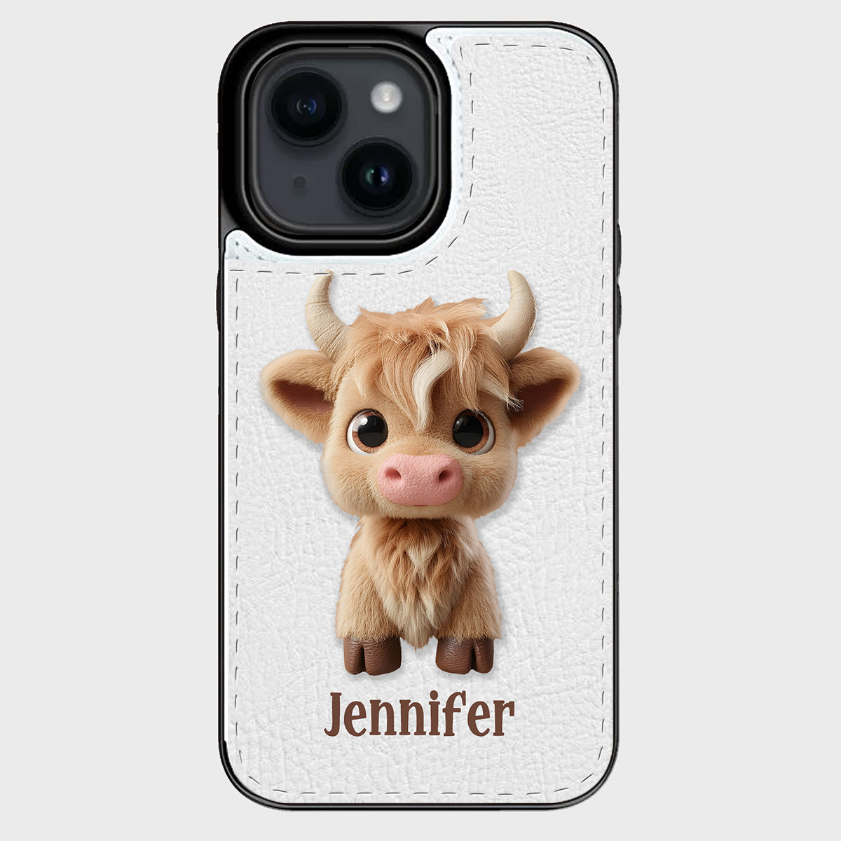 Cute Highland Cow - Personalized Highland Cow Foldable Wallet Phone Case