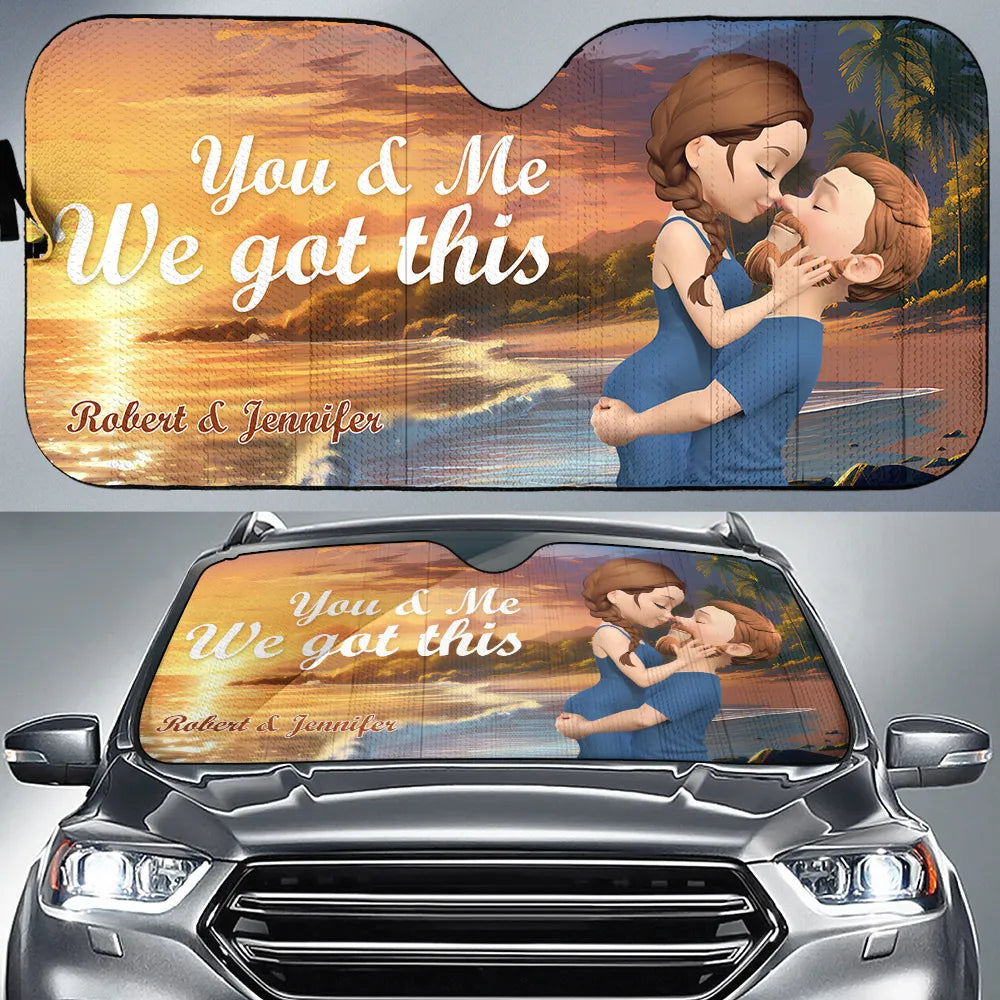 Personalized “You & Me, We Got This” Car Sun Shade for Couples