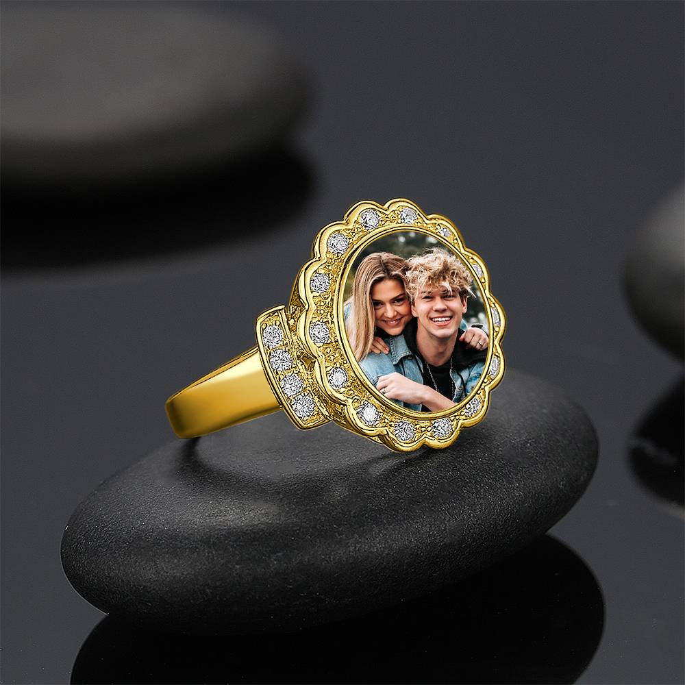 Any Photo - Personalized Zircon Photo Ring