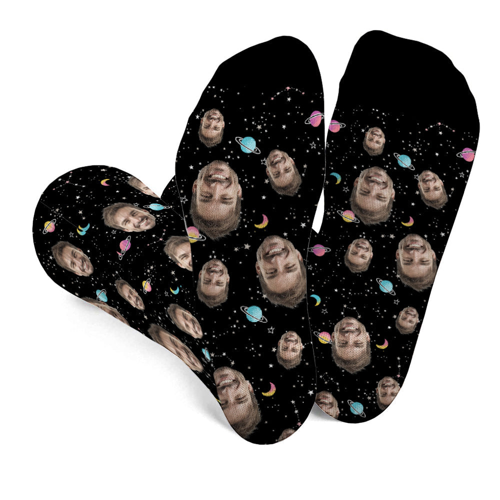 Custom Face Galaxy - Personalized Step Dad Socks