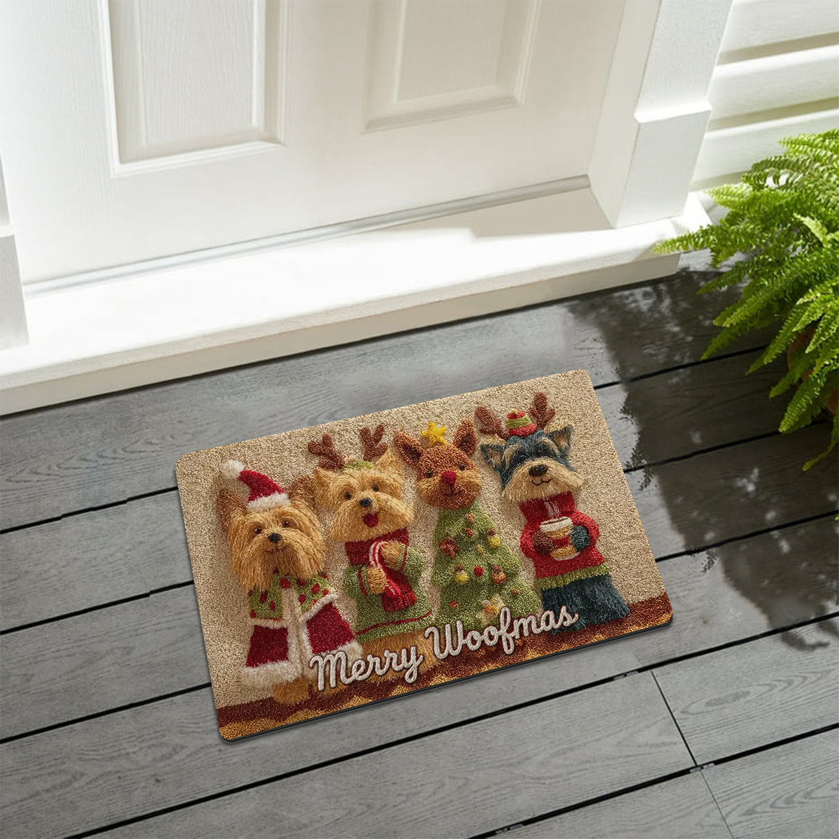 Christmas Dog - Personalized Dog Non-Slip Tufted Rug