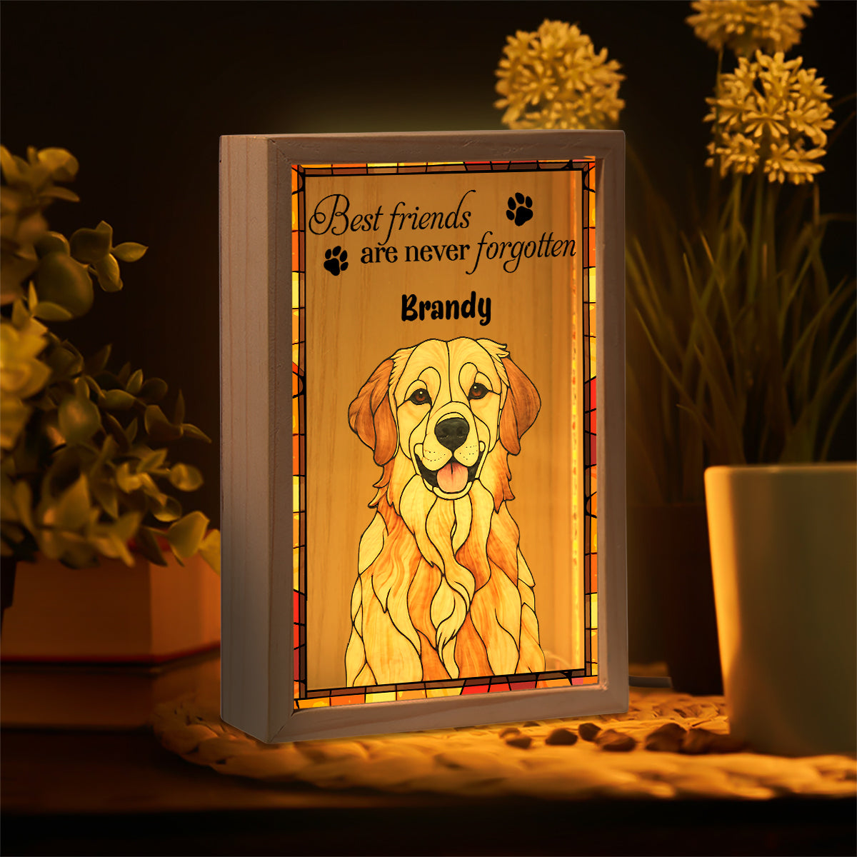 Best Friends Are Never Forgotten - Personalized Dog Picture Frame Light Box
