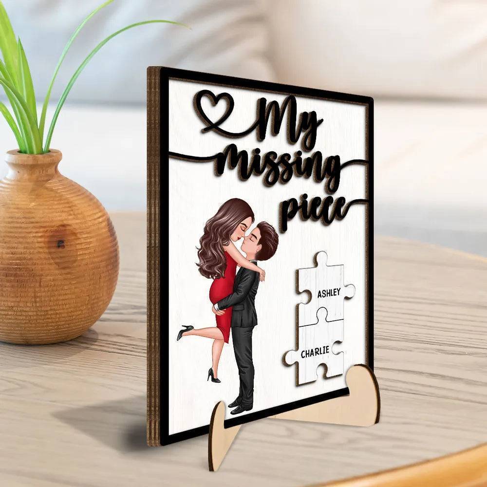 My Missing Piece - Personalized Beach Towel, Wooden Or Acrylic Or LED Plaque, Poster Or Canvas,Wooden Or Acrylic Keychain -  Engraved Design for Him/Her