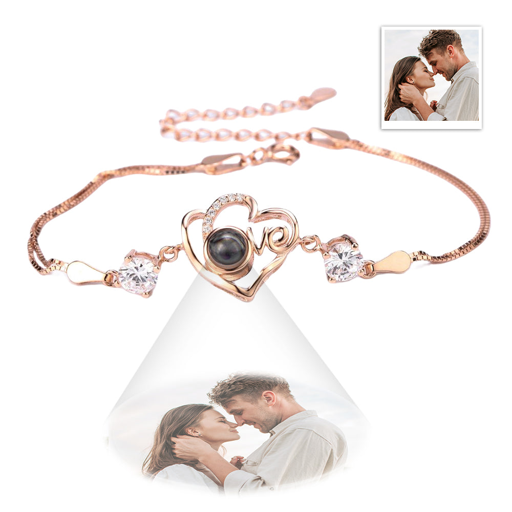 Personalized Heart-shaped Love Projection Charm