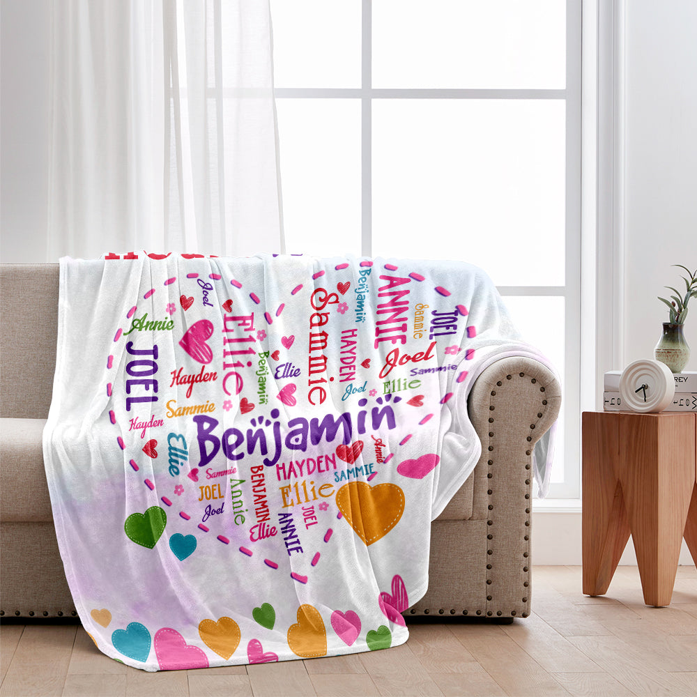 Grandma's Heart - Personalized Grandma Blanket