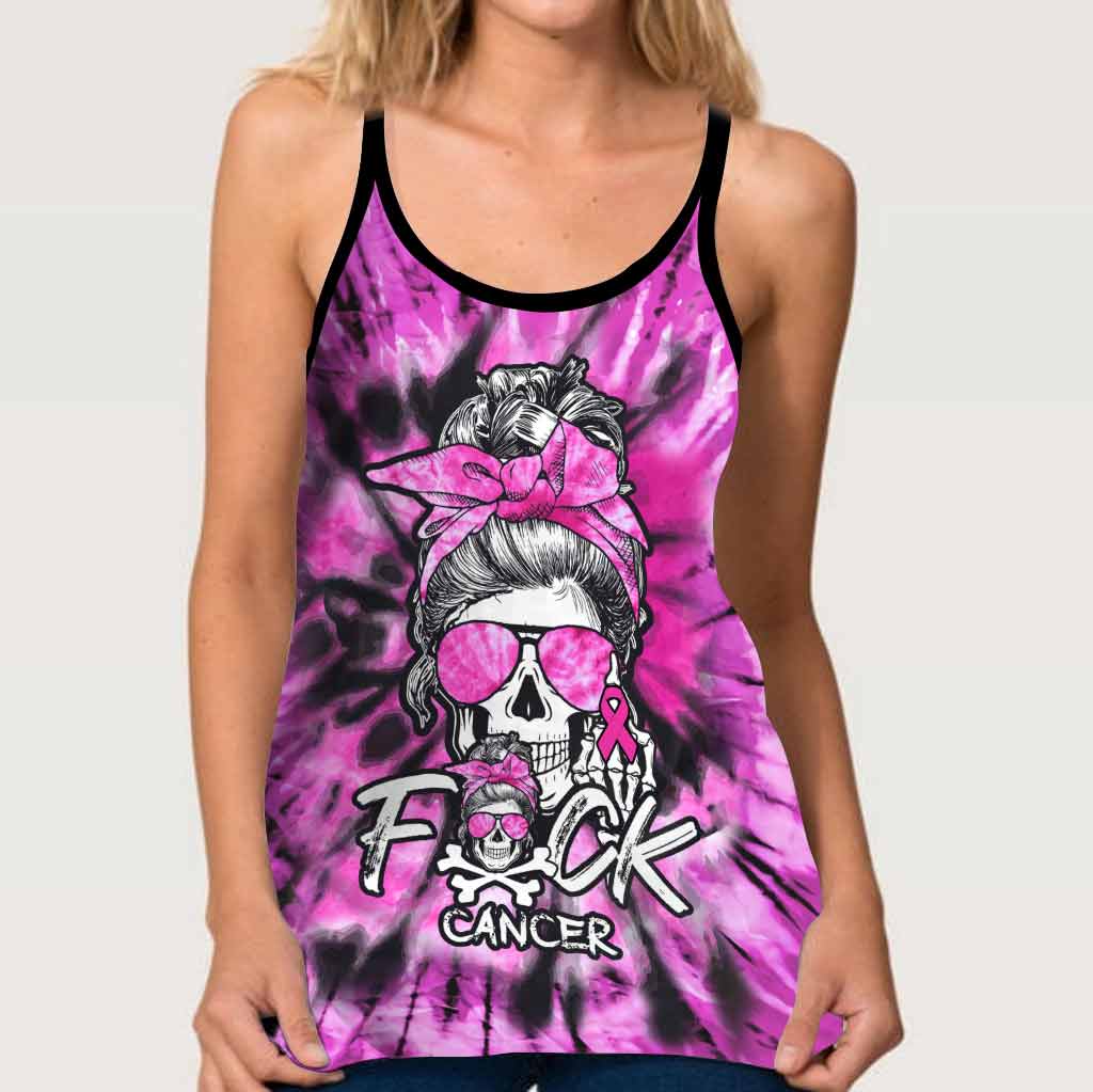 F Cancer  - Breast Cancer Awareness Cross Tank Top