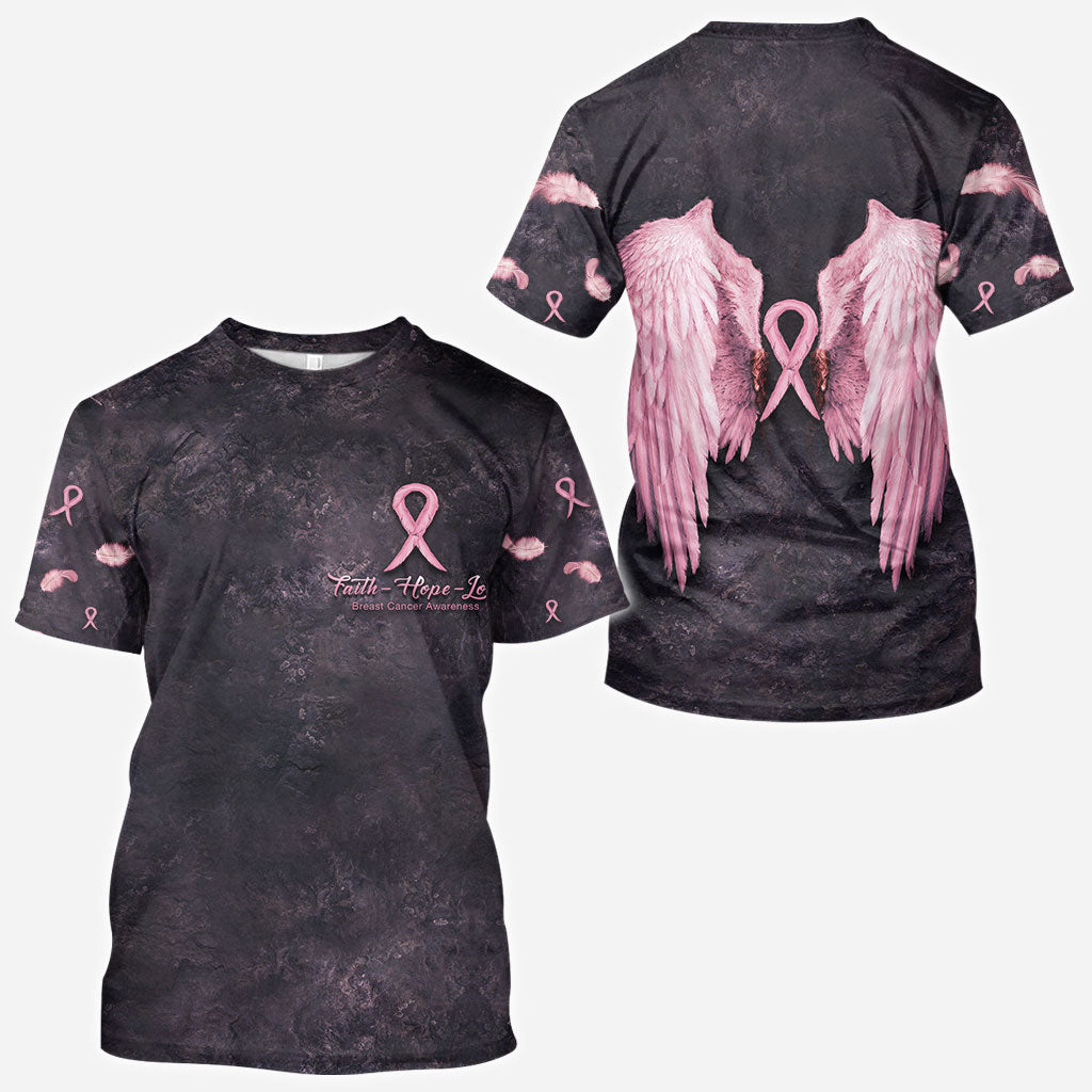 Faith Hope Love Breast Cancer Awareness All Over T-shirt and Hoodie