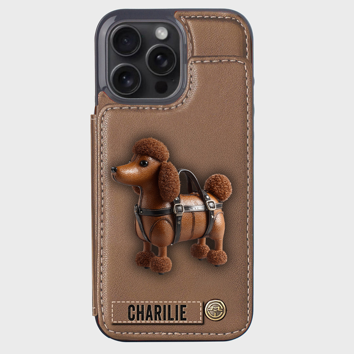 Cute Poodle - Personalized Dog Wallet Phone Case
