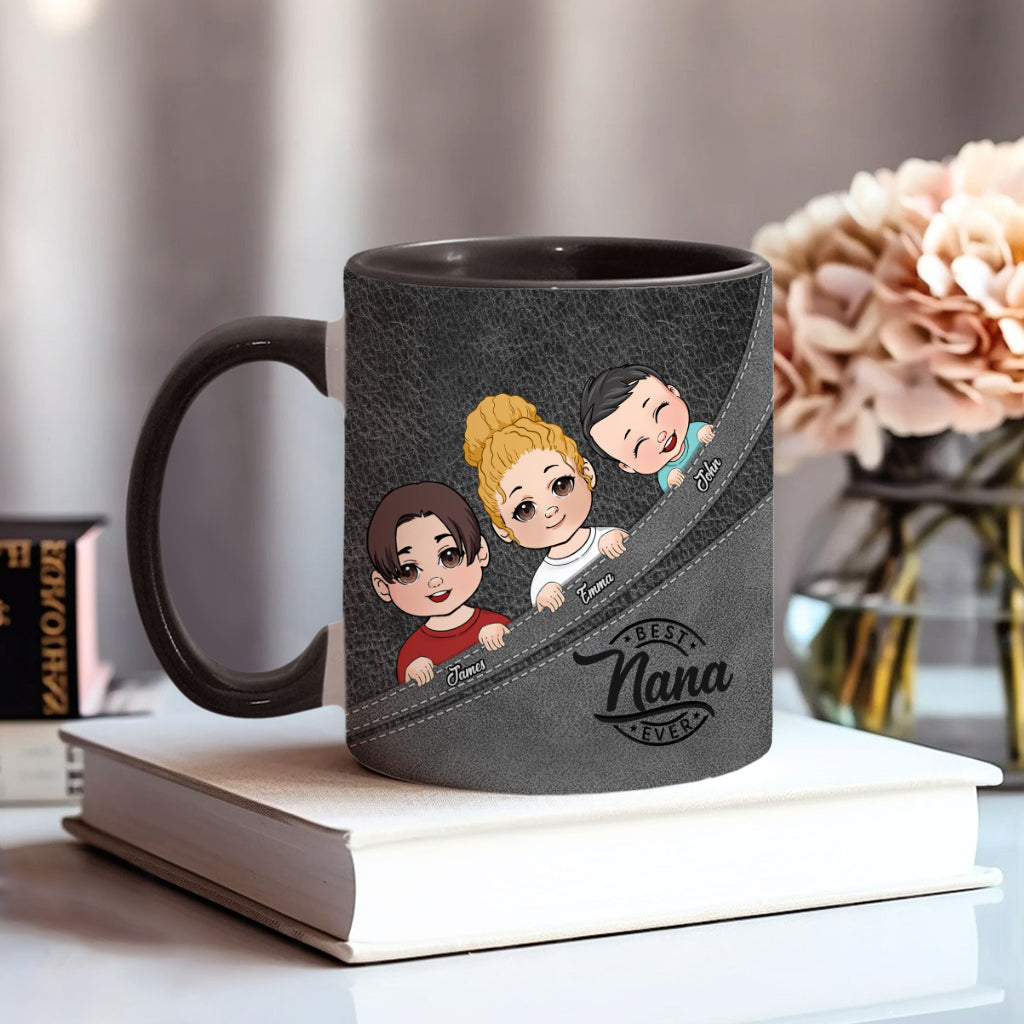 Best Grandma / Grandpa / Dad / Mom Ever - Personalized Grandma Accent Mug