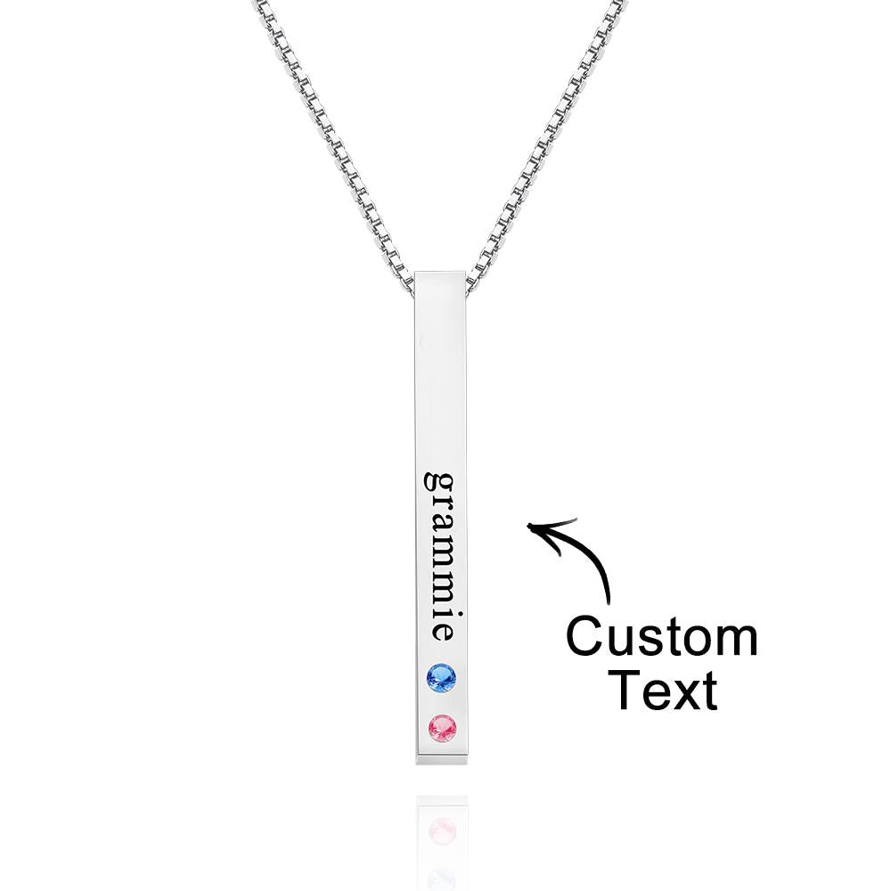 Custom Engraved Birthstone Charm - Personalized Engraved Birthstone Charm