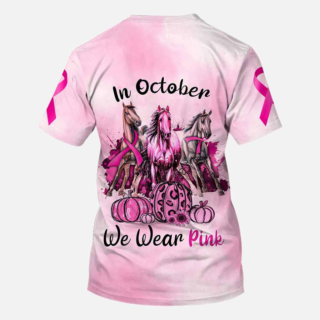 In October We Wear Pink - Breast Cancer Awareness All Over T-shirt and Hoodie