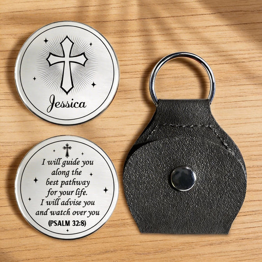 Personalized Pocket Hug with Cross Design, Faith-Inspired Everyday Keepsake, Unique Christian Gift for Her