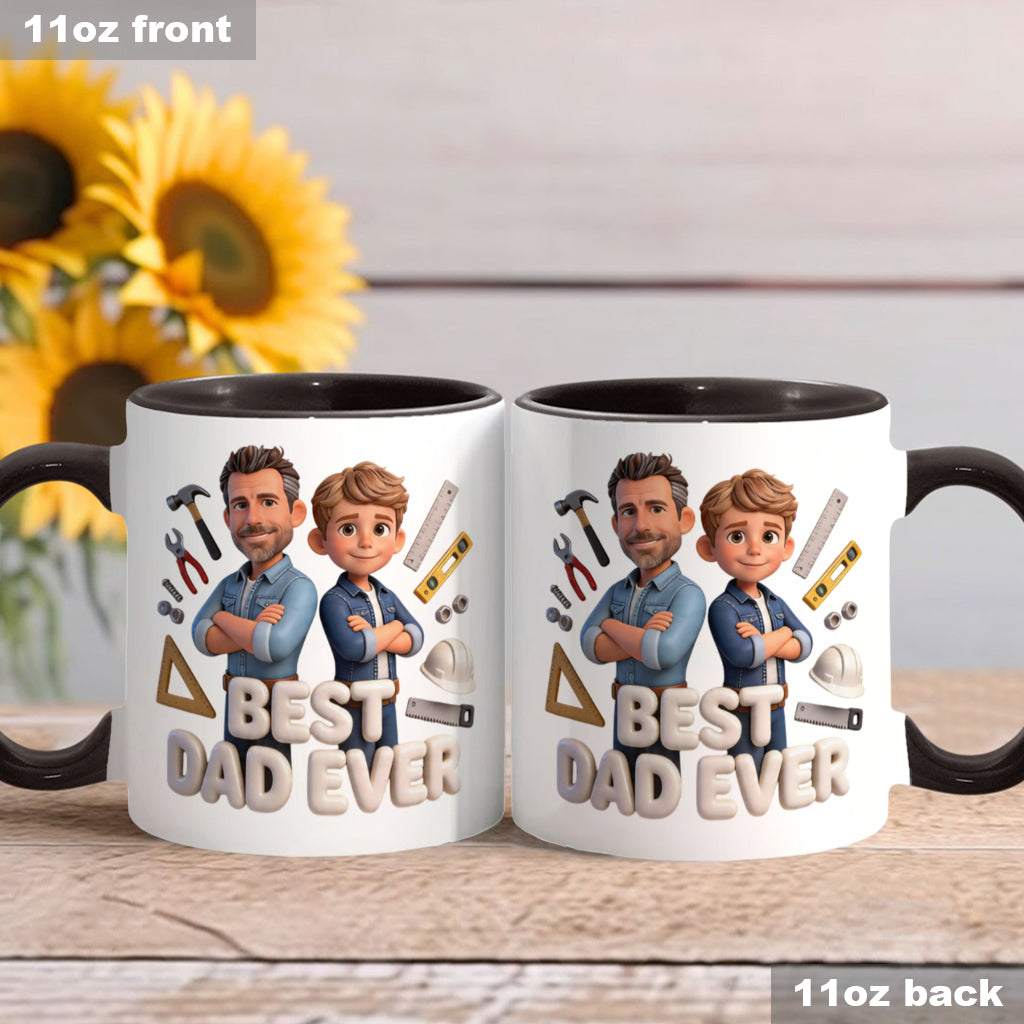 Custom Any Photo - Personalized Father Accent Mug & Coaster