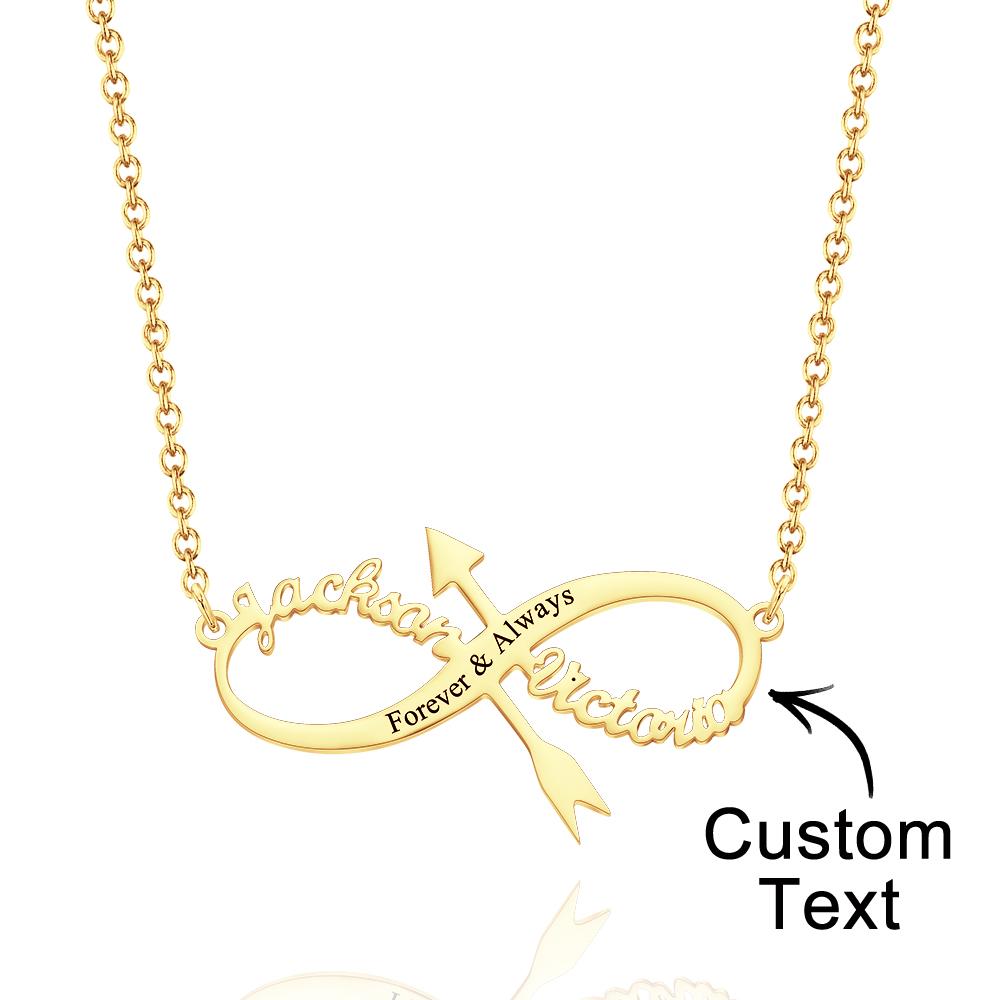 Infinity Arrow Name - Personalized Couple Infinity Arrow Necklace